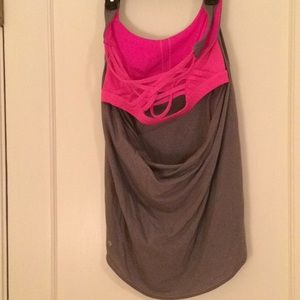 Lululemon athletic workout tank. Grey and pink